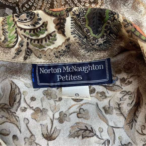 Vintage Paisley Floral Printed Button Down Blouse with Crochet Trim Boho Western - Picture 12 of 12